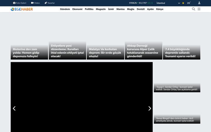 Screenshot of egehaber.com