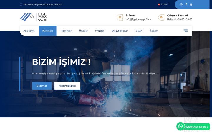 Screenshot of egeideayapi.com