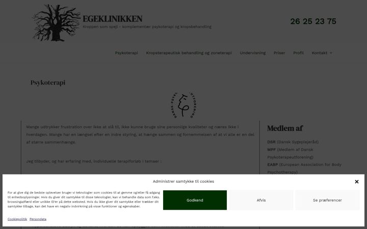 Skærmbillede af egeklinikken.dk