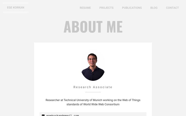 Screenshot of egekorkan.com