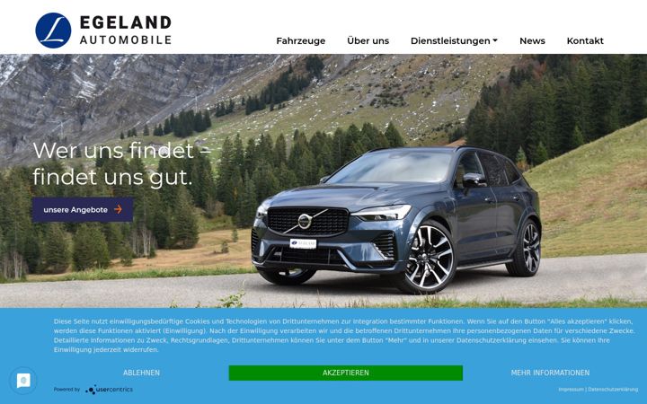 Ekrano kopija egeland.ch