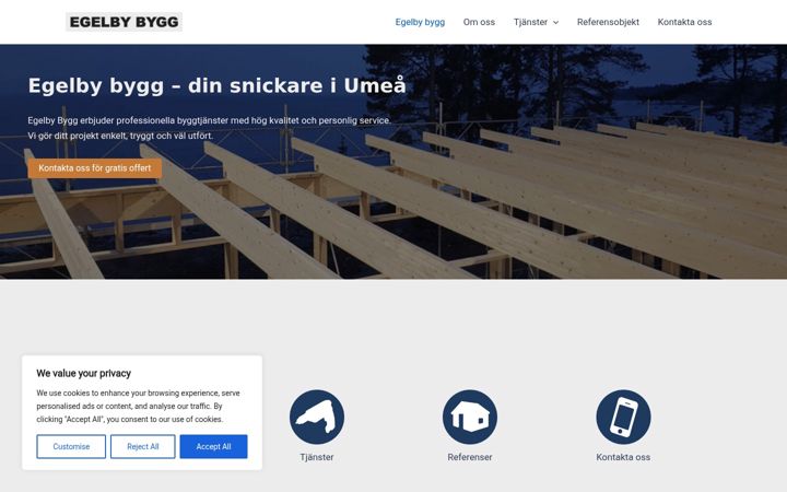 Snímek obrazovky egelbybygg.se