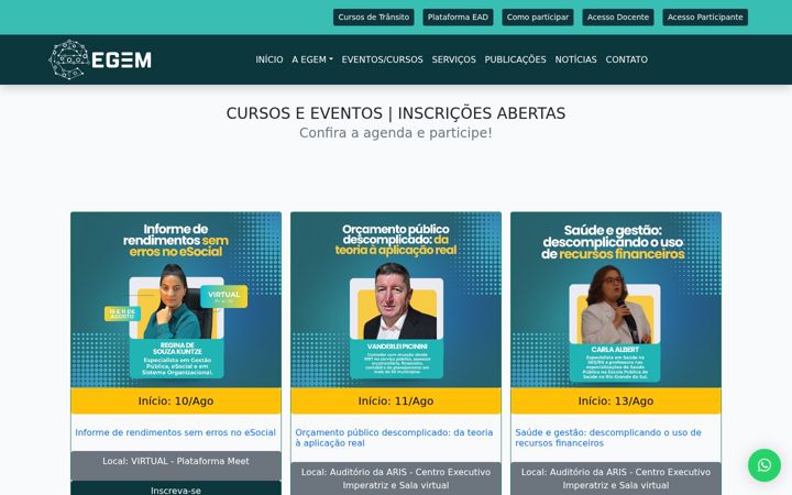 Snímek obrazovky egem.org.br