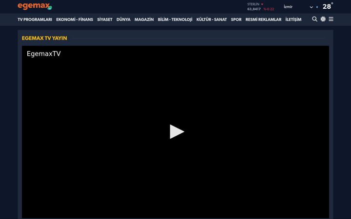 Screenshot of egemaxtv.com