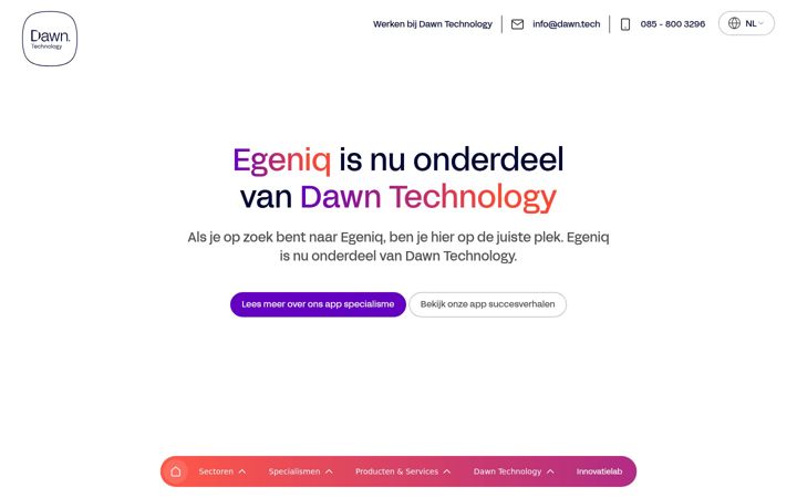 Posnetek zaslona egeniq.nl
