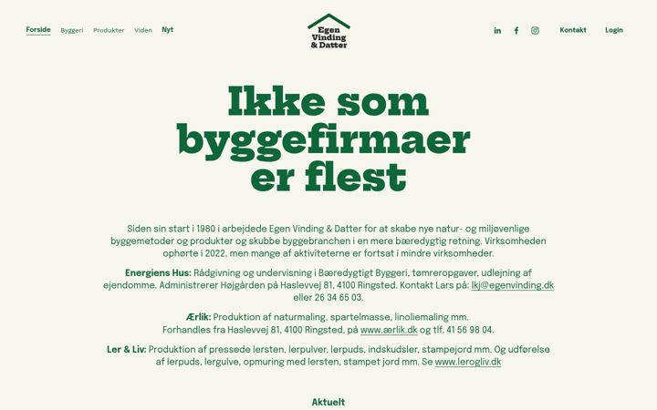 Skærmbillede af egenvinding.dk