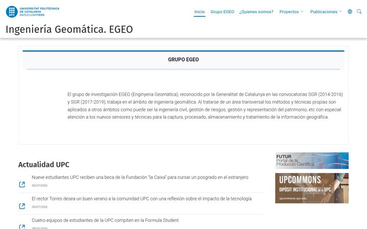 Ekraanipilt saidist egeo.upc.edu