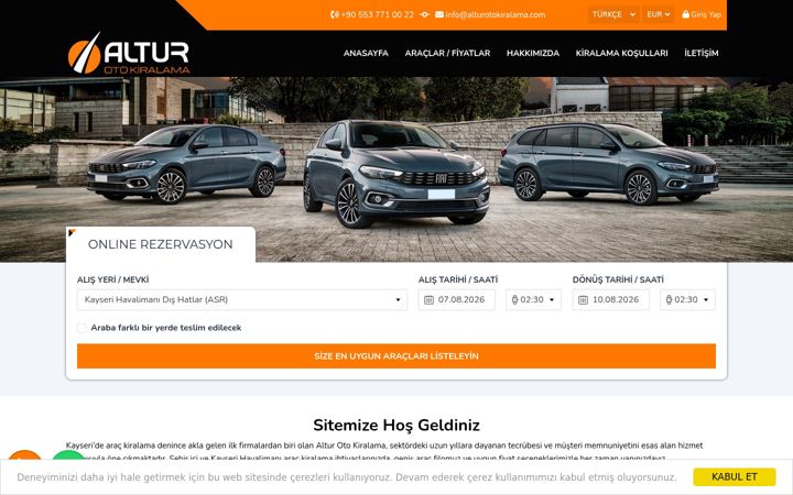 Screenshot of egerentacar.com
