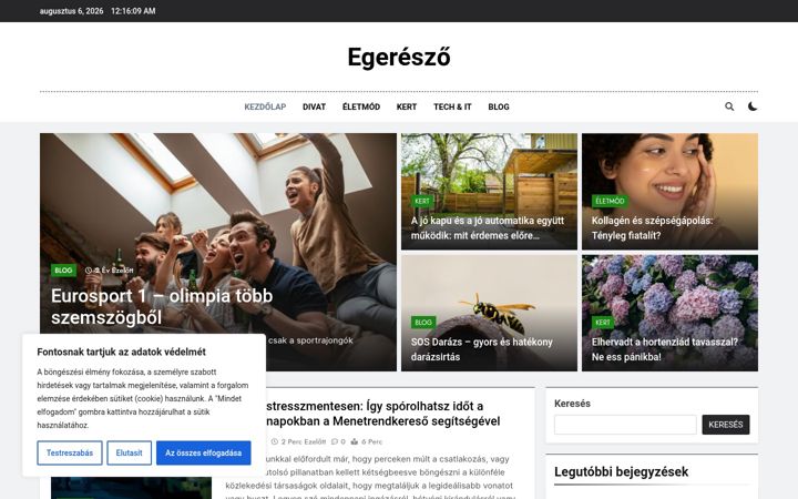 Ekraanipilt saidist egereszo.hu