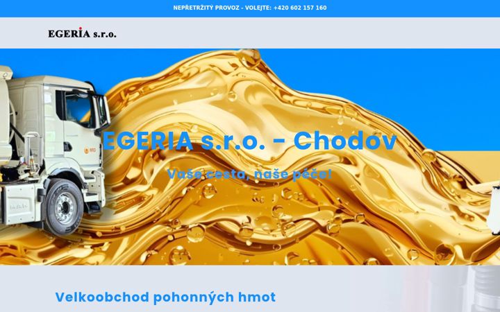 Screenshot stránky egeria.cz