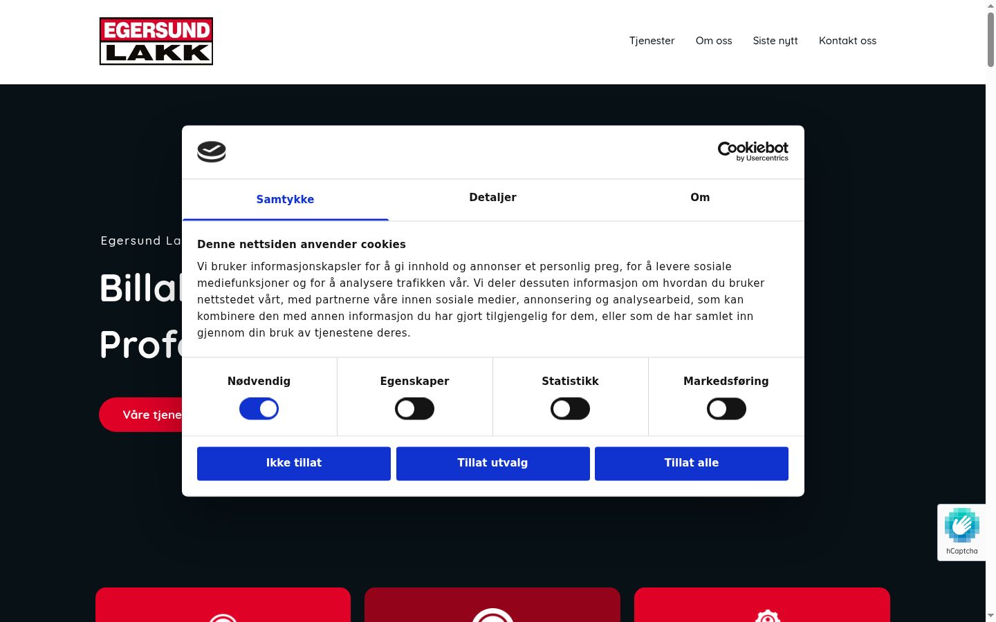 Screenshot del banner di consenso mostrato prima di qualsiasi interazione