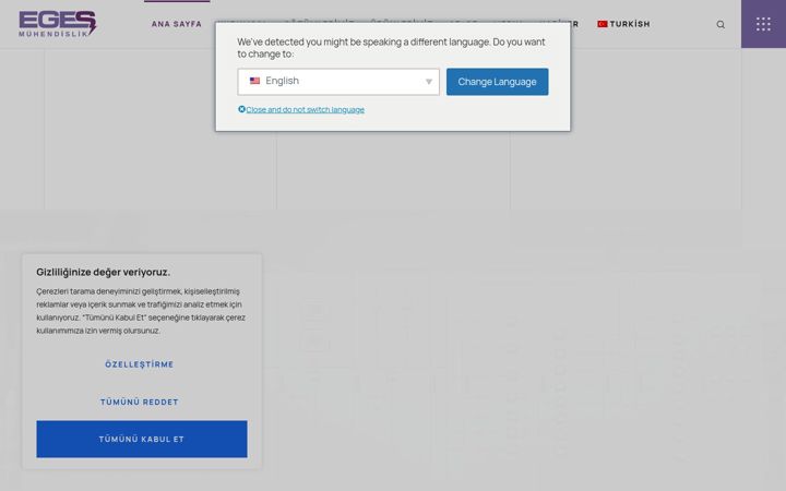 Capture d'écran de egesmuhendislik.com.tr