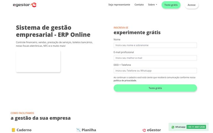 Screenshot of egestor.com.br
