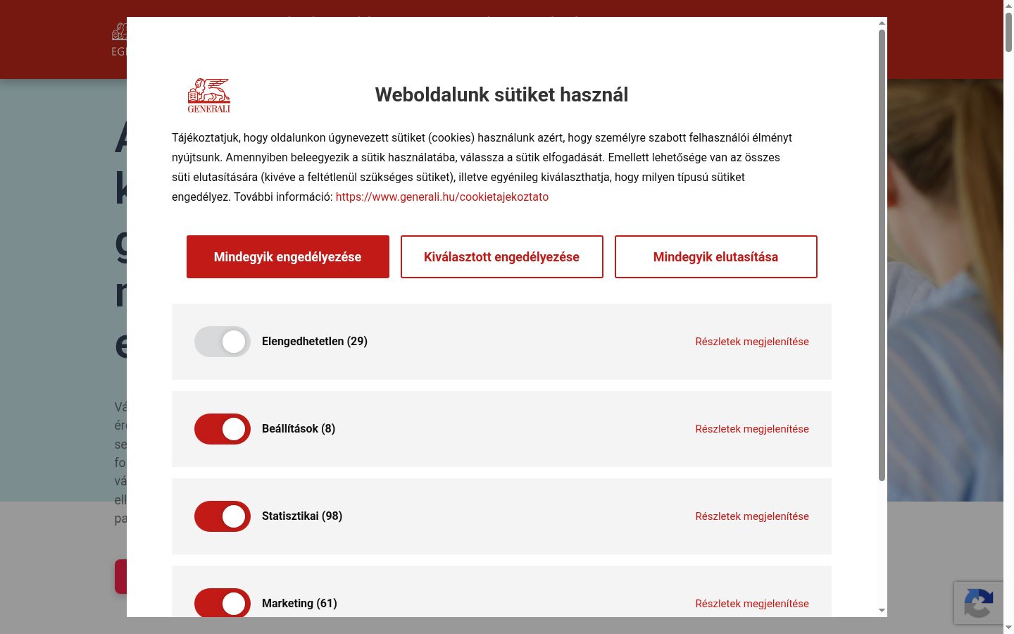 Skjermbilde av samtykkebanneret slik det vises før noen interaksjon