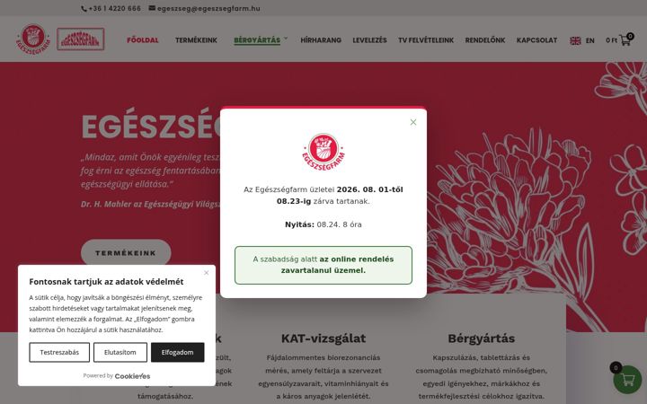 Screenshot ta' egeszsegkertje.hu