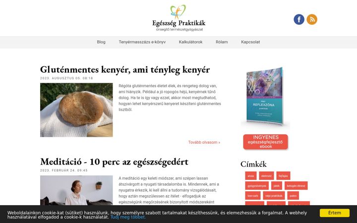 Screenshot ta' egeszsegpraktikak.hu
