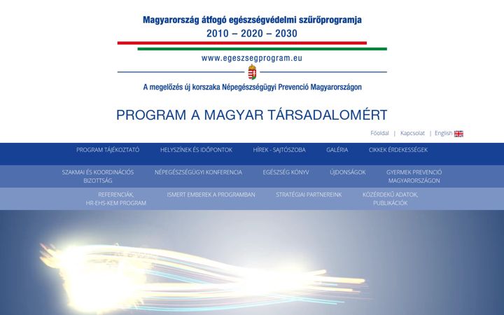 Skjermbilde av egeszsegprogram.eu