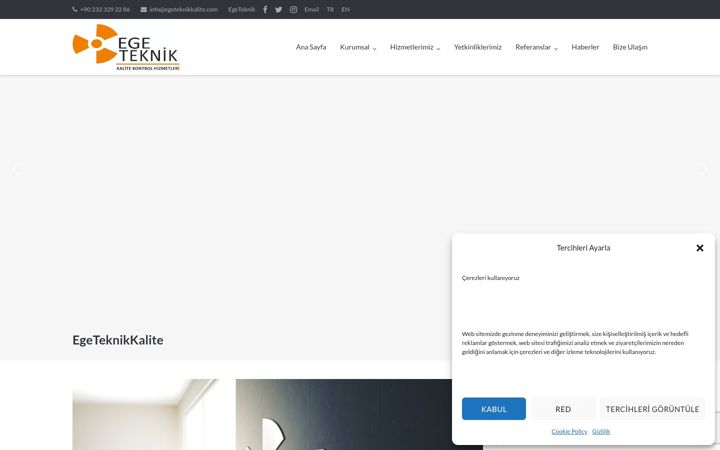 Screenshot of egeteknikkalite.com