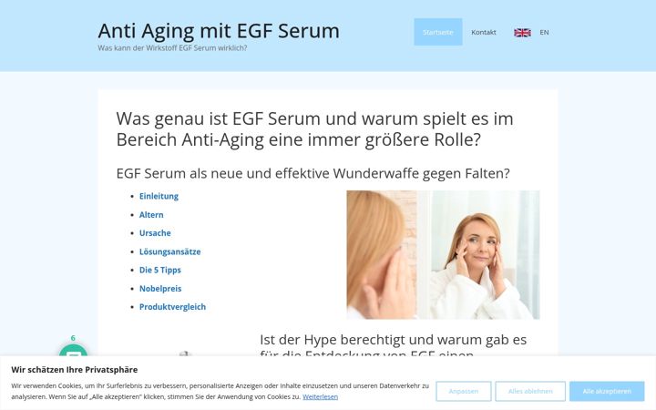 Screenshot of egf-serum.de