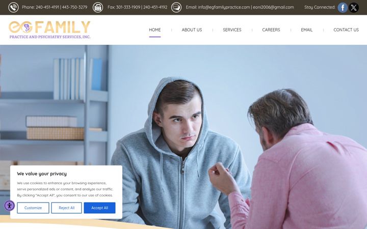 Screenshot of egfamilypractice.com