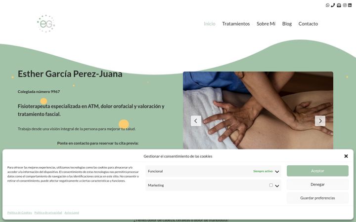 Skjermbilde av egfisioterapia.es
