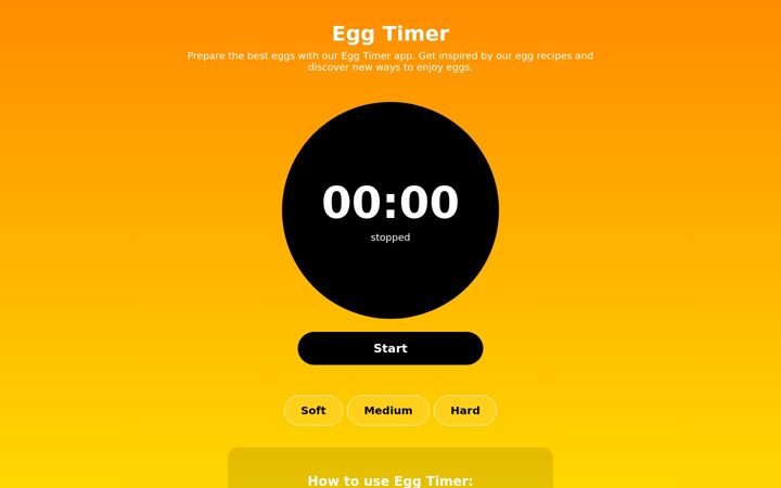 Screenshot of eggcookingtimer.com