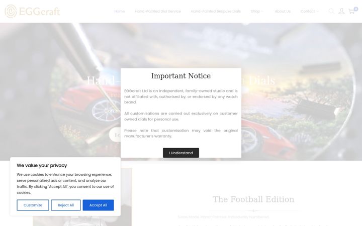 Screenshot of eggcraft.co.uk