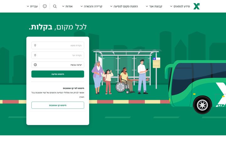 Screenshot of egged.co.il