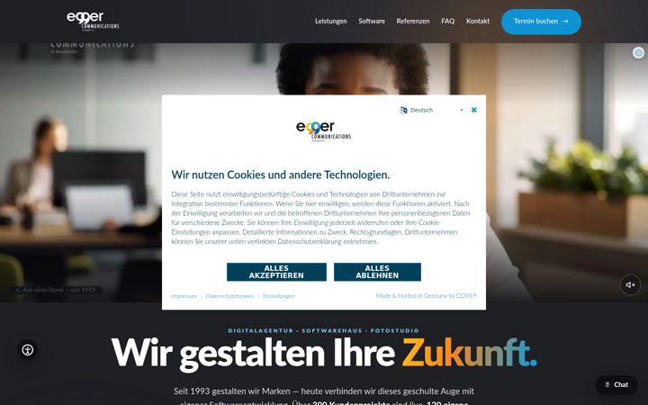 Screenshot of egger-communications.de