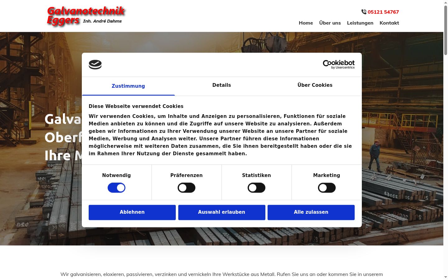Screenshot del banner di consenso mostrato prima di qualsiasi interazione