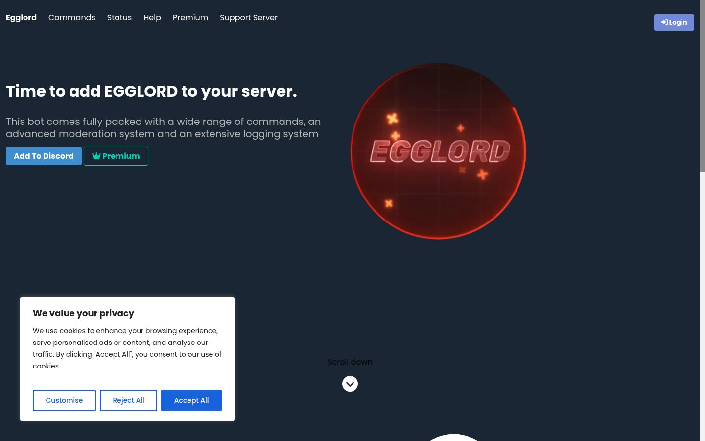 Screenshot of the consent banner shown before any interaction