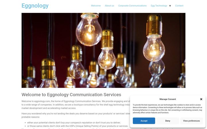 Screenshot of eggnology.com
