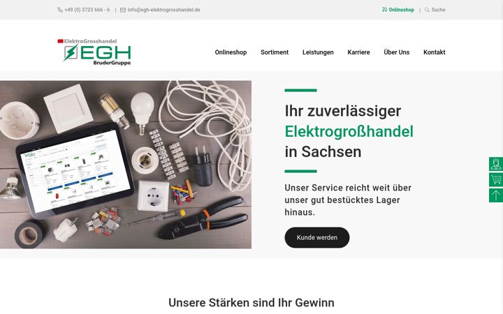 Screenshot of egh-elektrogrosshandel.de