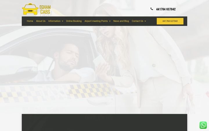 Screenshot of eghamcab.co.uk