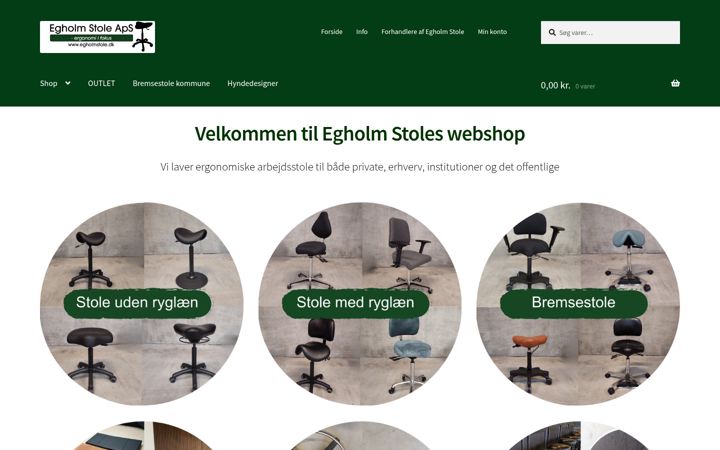 Screenshot von egholmstole.dk
