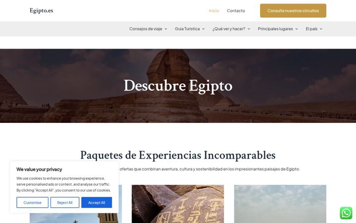 Skjermbilde av egipto.es