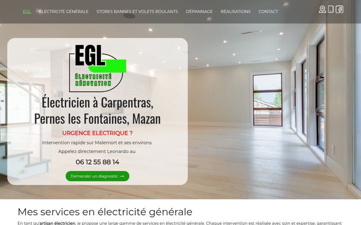 Snímek obrazovky egl-electricite.fr