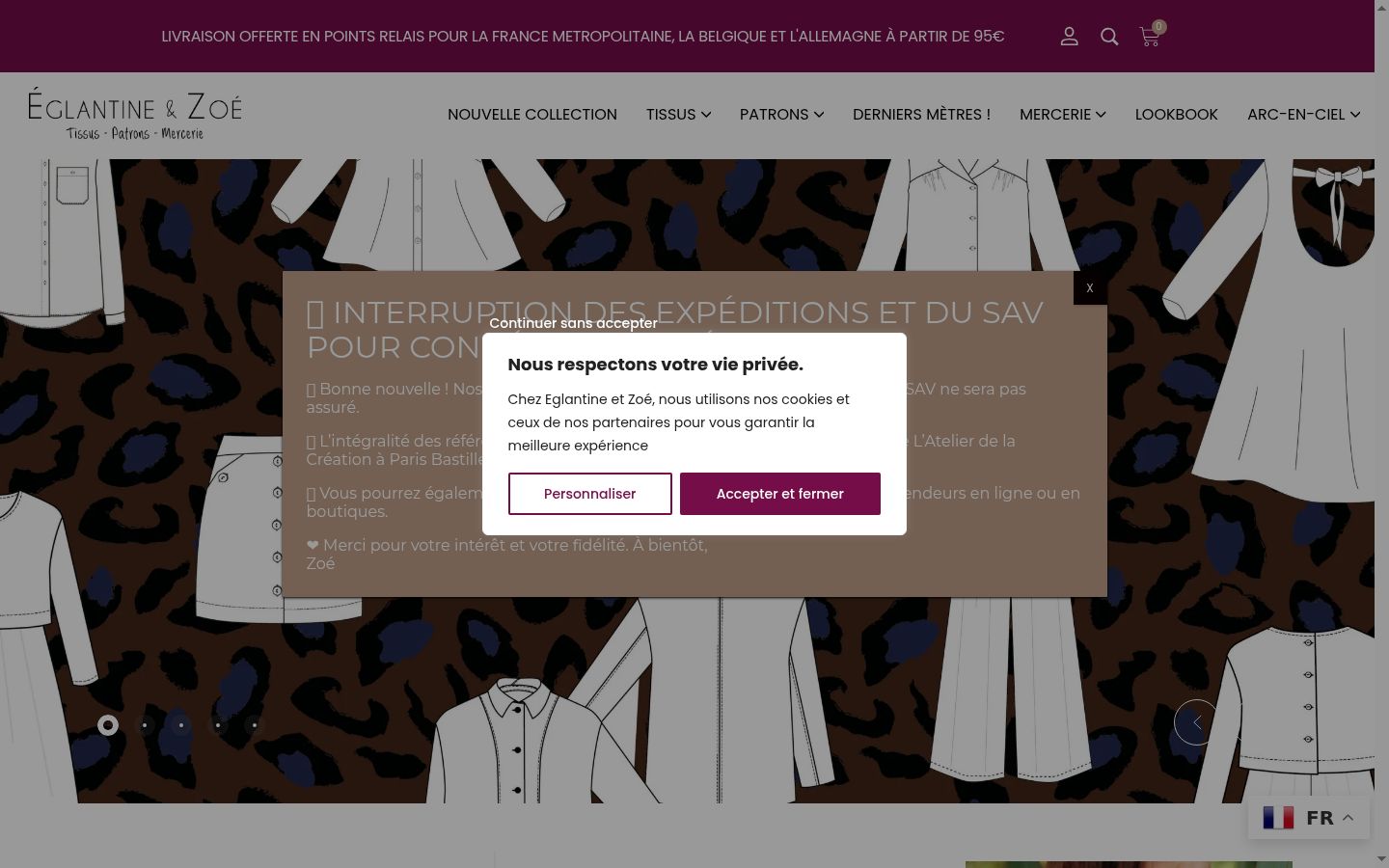 Screenshot del banner di consenso mostrato prima di qualsiasi interazione
