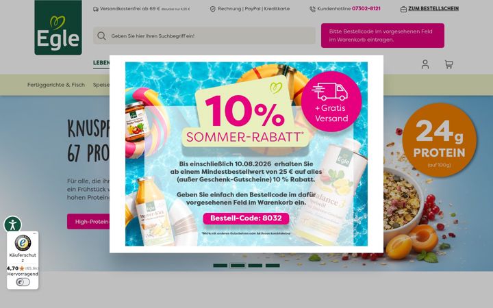 Screenshot of egle.de