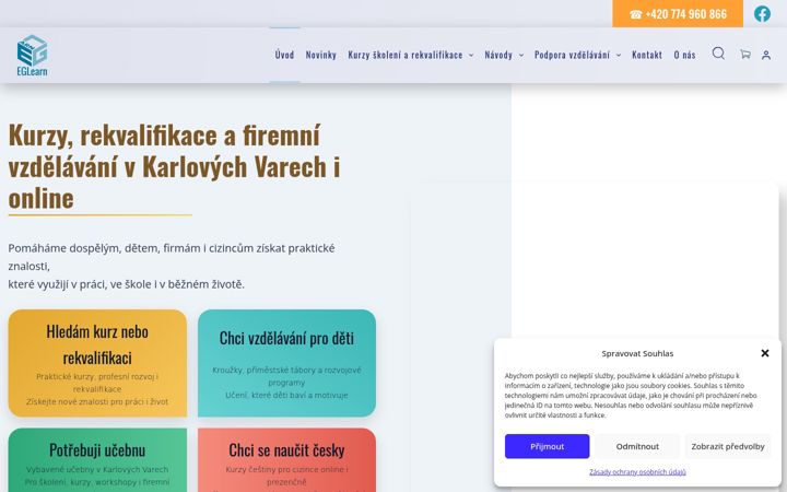 Ekraanipilt saidist eglearn.cz