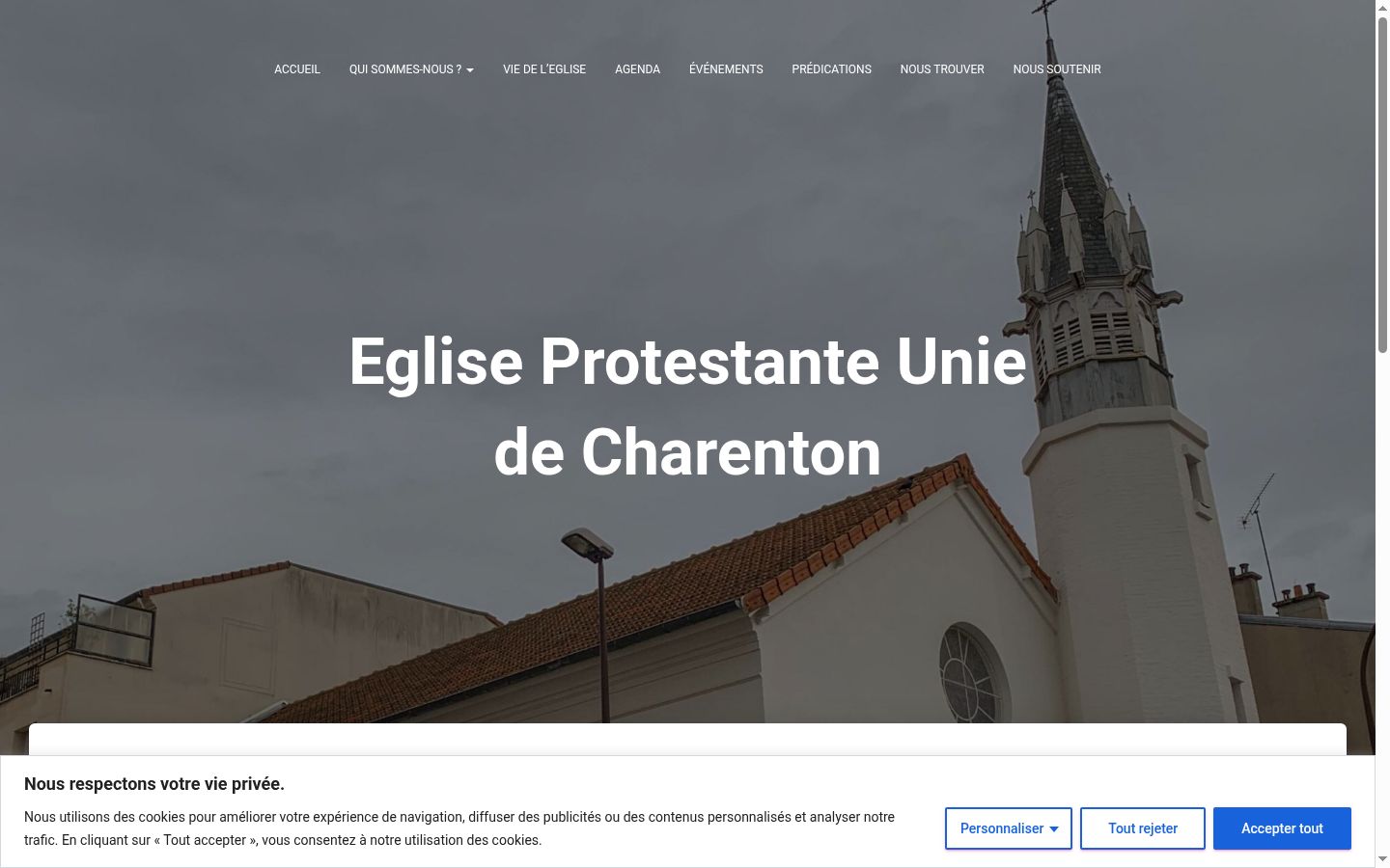 Screenshot del banner di consenso mostrato prima di qualsiasi interazione