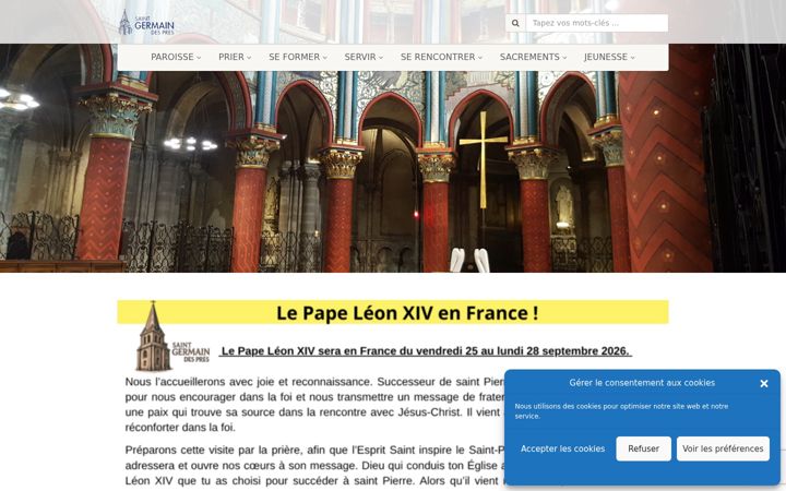 Skärmbild av eglise-saintgermaindespres.fr