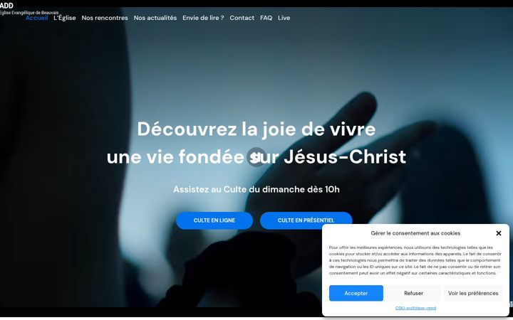 Skärmbild av eglisebeauvais.fr