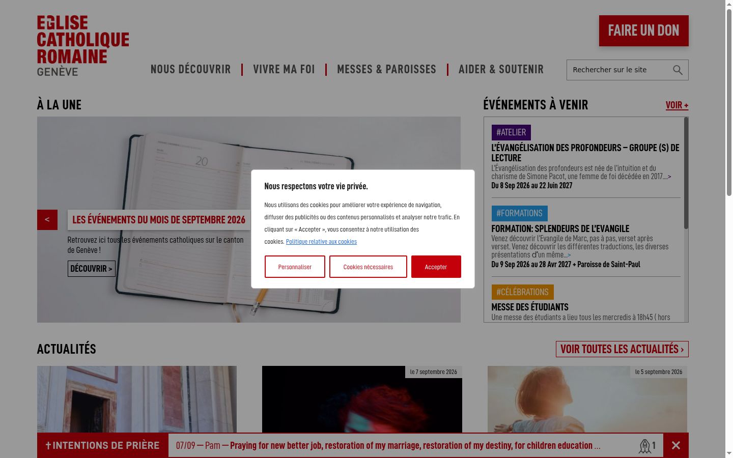 Screenshot des Einwilligungsbanners vor jeglicher Interaktion