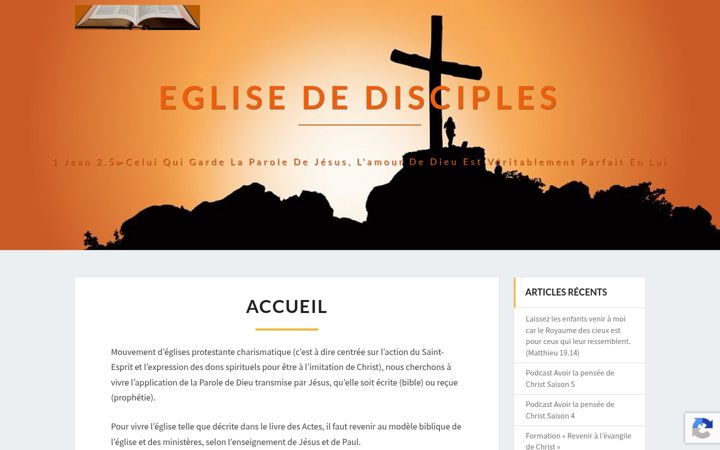 Skärmbild av eglisededisciples.fr