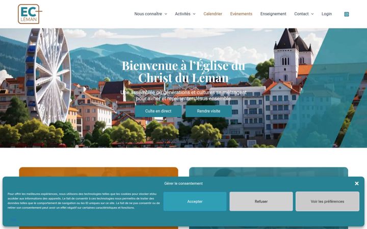 Screenshot of egliseduchristduleman.ch