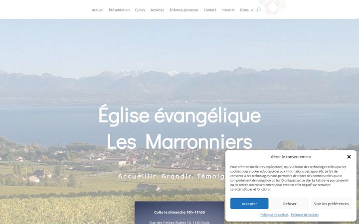 Screenshot von egliselesmarronniers.ch