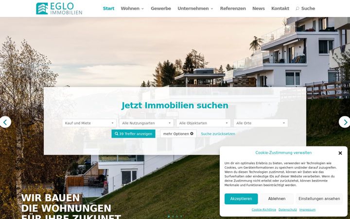 Captura de ecrã de eglo-immobilien.at