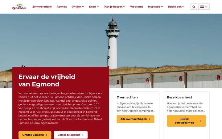 Screenshot ta' egmond.nl
