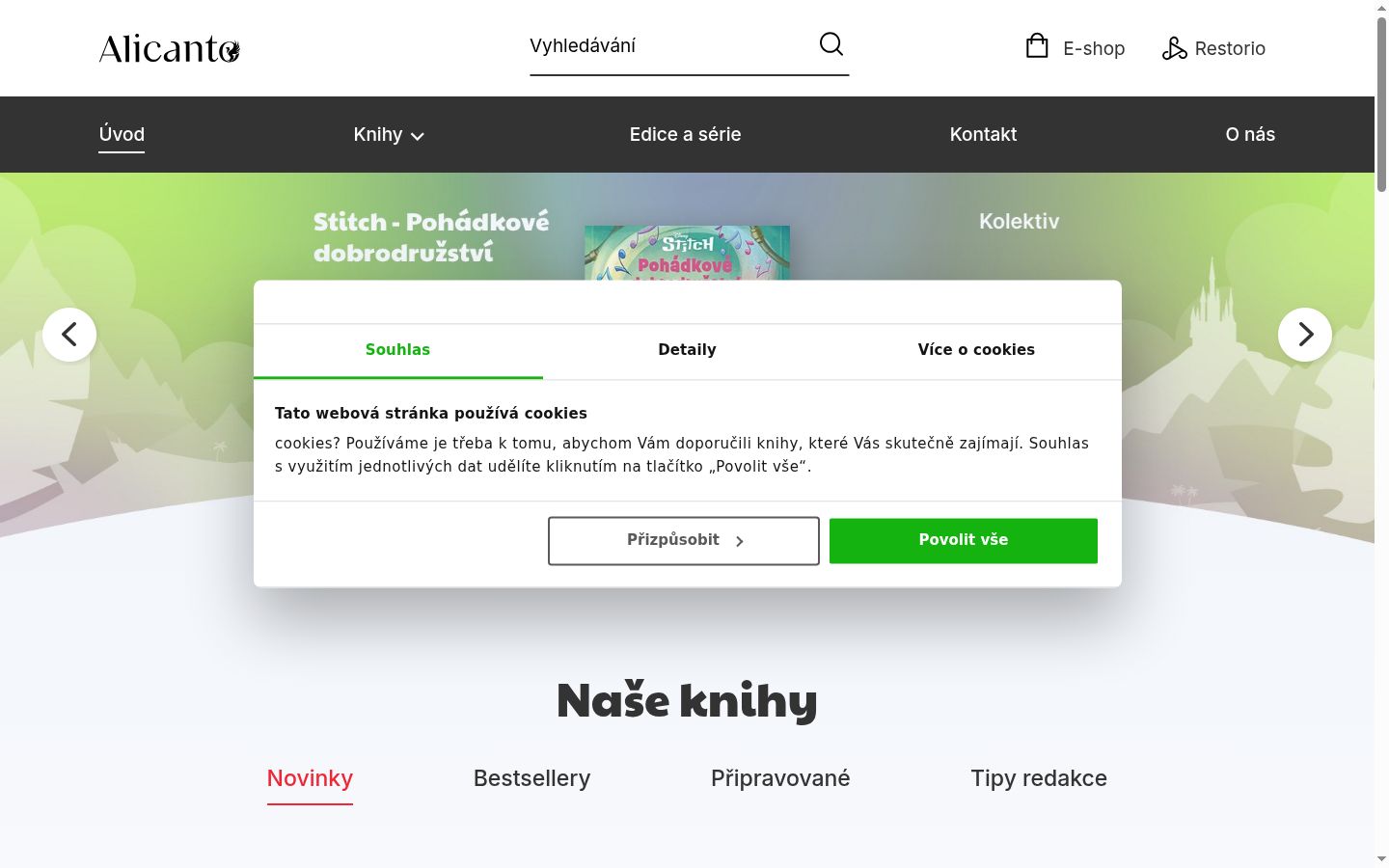 Snímek obrazovky baneru souhlasu zobrazeného před jakoukoli interakcí